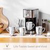 VEWEET Fiona Coffee Mug Set, 325 ml, White Ceramic Mugs, 6 Pieces view 2