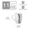 VEWEET Fiona Coffee Mug Set, 325 ml, White Ceramic Mugs, 6 Pieces view 3