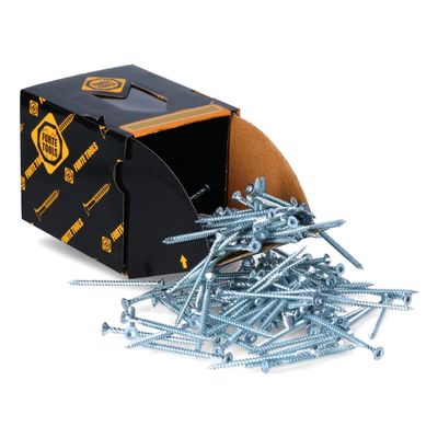 FORTE Tools Universal Wood Screw 4.5 x 40 mm T20, 200 pcs. (000040113873), Silver Zinc-Plated, Torx Countersunk Head, Full Thread