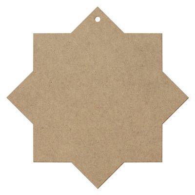 MDF Wood Star, 8-Pointed, with 1 Hole – DIY Décor, 5–50 cm
