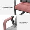 Indoor Lounge Chair with Armrests and Adjustable Backrest, Light Gray view 4