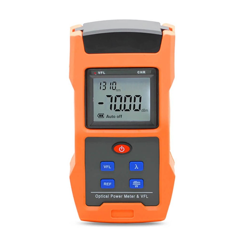 QIIRUN Optical Power Meter -70 to +10 dBm with Visual Fault Locator, 2-in-1, Li-Ion Rechargeable (10–15 km)