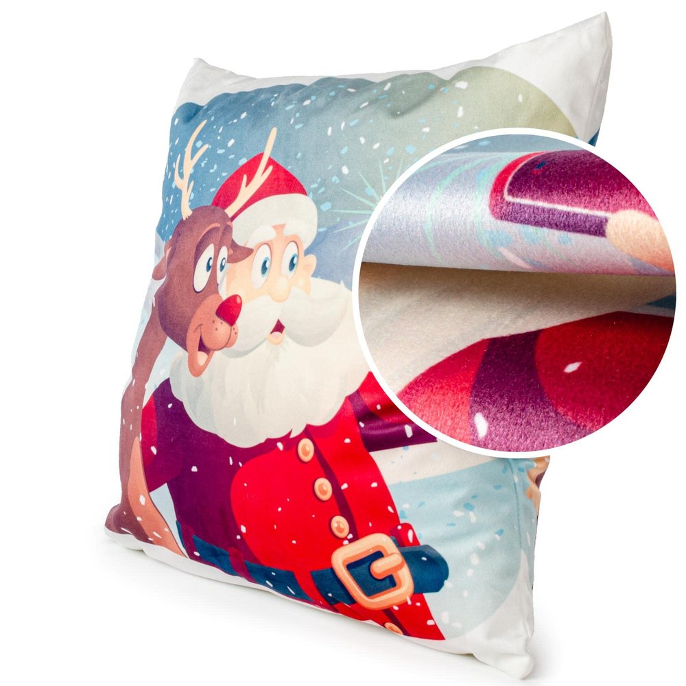 ANRO Christmas Santa Selfie Cushion Cover 45 × 45 cm with Filling