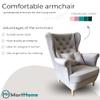 MartHome USZAK Scandinavian Lounge Chair, Brown A5 view 3