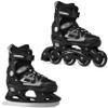 RAVEN Adjustable Inline Skates for Children and Adults, Optional 2-in-1 with Ice Skate Blades, Spirit Black/White, Size 40–43 (25.5–28 cm) view 1