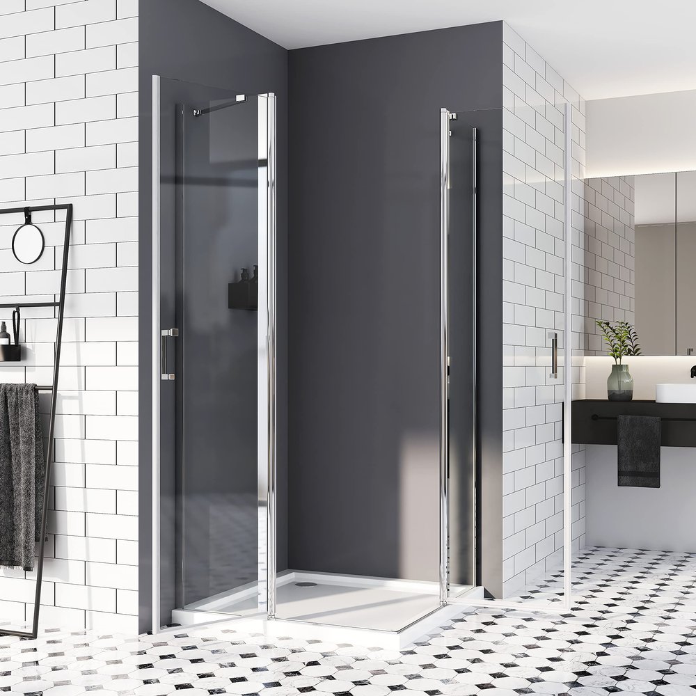100 x 100 cm Corner Shower Enclosure with Pivot Folding Doors, 6 mm Nano-Coated Safety Glass