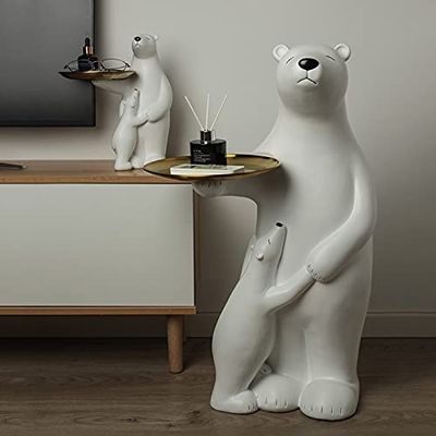 xuejuanshop Parent and Child Polar Bear Floor-to-Ceiling Ornament