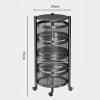 SLRMKK Storage Rack - Rotating Vegetable Rack, Freestanding Multi-Tier Kitchen Storage Rack, Serving Cart for Kitchen and Living Room, 5f (4f) view 2