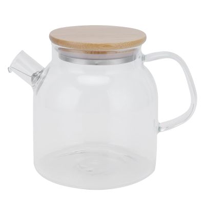 600 ml Heat-Resistant Glass Teapot with Wooden Lid