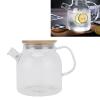 600 ml Heat-Resistant Glass Teapot with Wooden Lid view 4