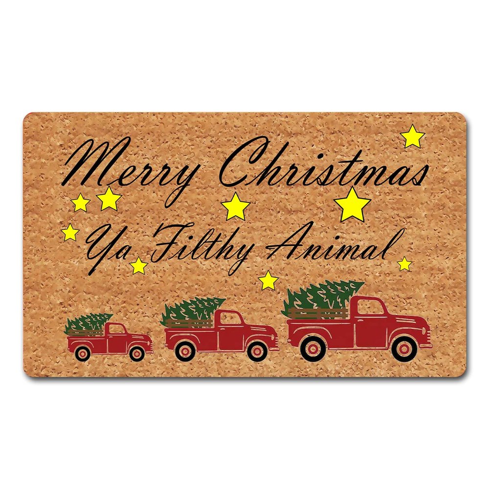 Funny Indoor Doormat, 45.7 x 76.2 cm, "Merry Christmas Ya Filthy Animals"