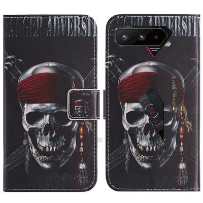TienJueShi Skull Flip Wallet Case for Asus ROG Phone 5s Pro