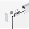 Glass Sliding Door 1025 x 2050 mm, Horizon Design, Sadora SlimLine Complete Set with Track and Open Shell Handles view 3