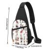 Cute Chihuahua and Pug Pattern Sling Backpack, Black, One Size view 4
