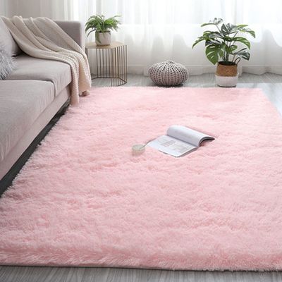 CHBIN Faux Fur Shaggy Rug 120 x 160 cm, Imitation Wool, Super Soft, Cozy, Pink