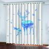 KQDMYT Blackout Curtains with Abstract Blue Elk Design, 280 x 245 cm view 1