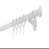 ondeco Custom Curtain Rod, 20 mm, Ball Finial, Single Rod, 12 cm Wall Brackets, Rings, White, 370 cm view 1