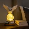 com-four LED Owl Figurine with Glass Globe, Freestanding LED Light view 2