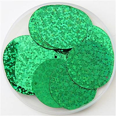 YUOYU Sequins, 30 mm, 40 mm, 50 mm, Large Round Sequins with 1 Side Hole, Sewing Accessories