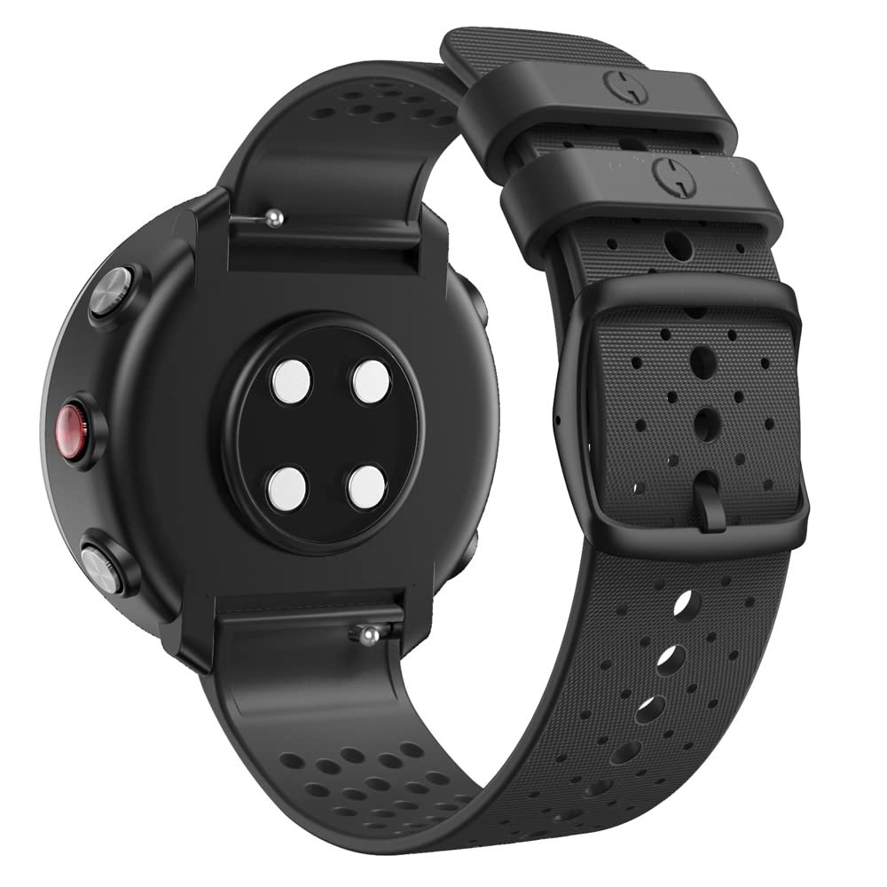 WIIKAI Silicone Replacement Band Compatible with Polar Vantage M, Black