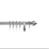 ondeco Custom-Made Curtain Rod, 20 mm Cone, Single Track, 12 cm Wall Brackets, Rings, Stainless Steel Look, 220 cm view 2