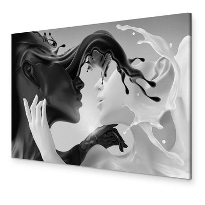 B&D XXL Abstract Couple Faces Canvas Wall Art for Bedroom or Living Room