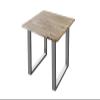SAM Lubin Dining Table 80x80 cm Acacia Natural Live Edge Silver U-Frame view 1