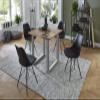 SAM Lubin Dining Table 80x80 cm Acacia Natural Live Edge Silver U-Frame view 2