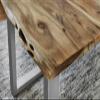 SAM Lubin Dining Table 80x80 cm Acacia Natural Live Edge Silver U-Frame view 3