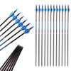 ACCMOS 29-Inch Carbon Arrows, Spine 300, 6.2 mm ID, Blue Explosion-Proof Ring, 12-Pack view 1