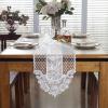 Banemi Christmas Table Runner, Sheer Light Beige Lace Mesh, 30 x 250 cm view 2