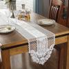 Banemi Christmas Table Runner, Sheer Light Beige Lace Mesh, 30 x 250 cm view 3