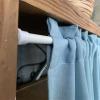 Retro Crochet Cafe Curtain, Country-Style Vintage Kitchen Curtain, Blue, W100 × H60 cm view 4