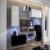 Furnitech Living Room Wall Unit with White LED, Shelves and TV Cabinet (AN57N-21WB-HG4-1A) view 1