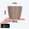 KADAX Plastic Flower Pot, 11–19 cm, 7 Colors, Simple Planter, Modern Plant Pot, Durable Flower Pot Protector, Round Pot (13 cm, Beige) view 2
