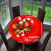Treer Christmas Round Tablecloth, Washable 100% Polyester, Water- and Stain-Resistant, 90 cm view 3