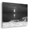 Canvas Print Red-Orange Sunset at the Beach Rays of the Evening 80 x 60 cm Black & White XXL Effect Fine Art Print on Stretcher Frame Wall Art Living Room Decor view 1