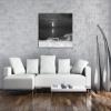 Canvas Print Red-Orange Sunset at the Beach Rays of the Evening 80 x 60 cm Black & White XXL Effect Fine Art Print on Stretcher Frame Wall Art Living Room Decor view 2