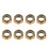 8-Piece Golden Skateboard Longboard Kingpin Nut Set, 7 x 10 x 14 mm view 3