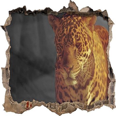 3D Lonely Leopard in the Desert Floor and Wall Sticker, Removable, 80 x 120 cm