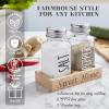 Glass Salt and Pepper Shakers with Wooden Holder view 4
