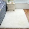 CHBIN Shaggy Rug 40 x 80 cm, Long-Pile Plush Carpet, Washable, Black view 3