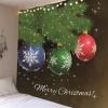 Banemi Christmas Wall Tapestry, Pine Tree, Baubles, Star Lights and Snowflakes, Purple Gray Yellow Green, Polyester Gobelin, 150 x 130 cm view 2