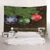 Banemi Christmas Wall Tapestry, Pine Tree, Baubles, Star Lights and Snowflakes, Purple Gray Yellow Green, Polyester Gobelin, 150 x 130 cm view 4