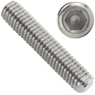 OPIOL QUALITY A2 V2A Stainless Steel DIN 913 M10 x 20 mm Hex Socket Cone-Point Set Screws, 2-Pack