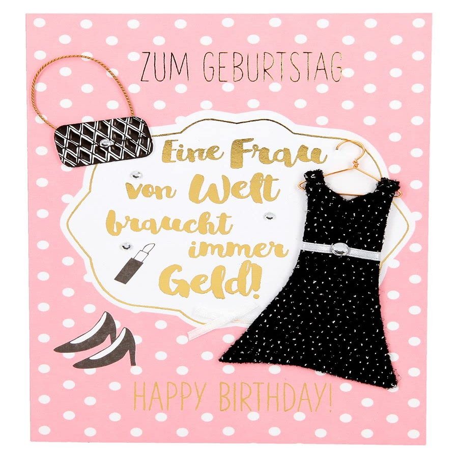 Depesche 11692-038 Designers Best Birthday Card with Money Envelope, 18 x 12.5 cm