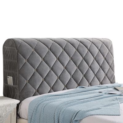 TFBH Velvet Headboard Cover, Gray, 200 cm/78 in