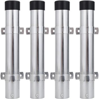 9Tong Stainless Steel Fishing Rod Holders, Side-Mount for Boats and Kayaks, 4-Pack