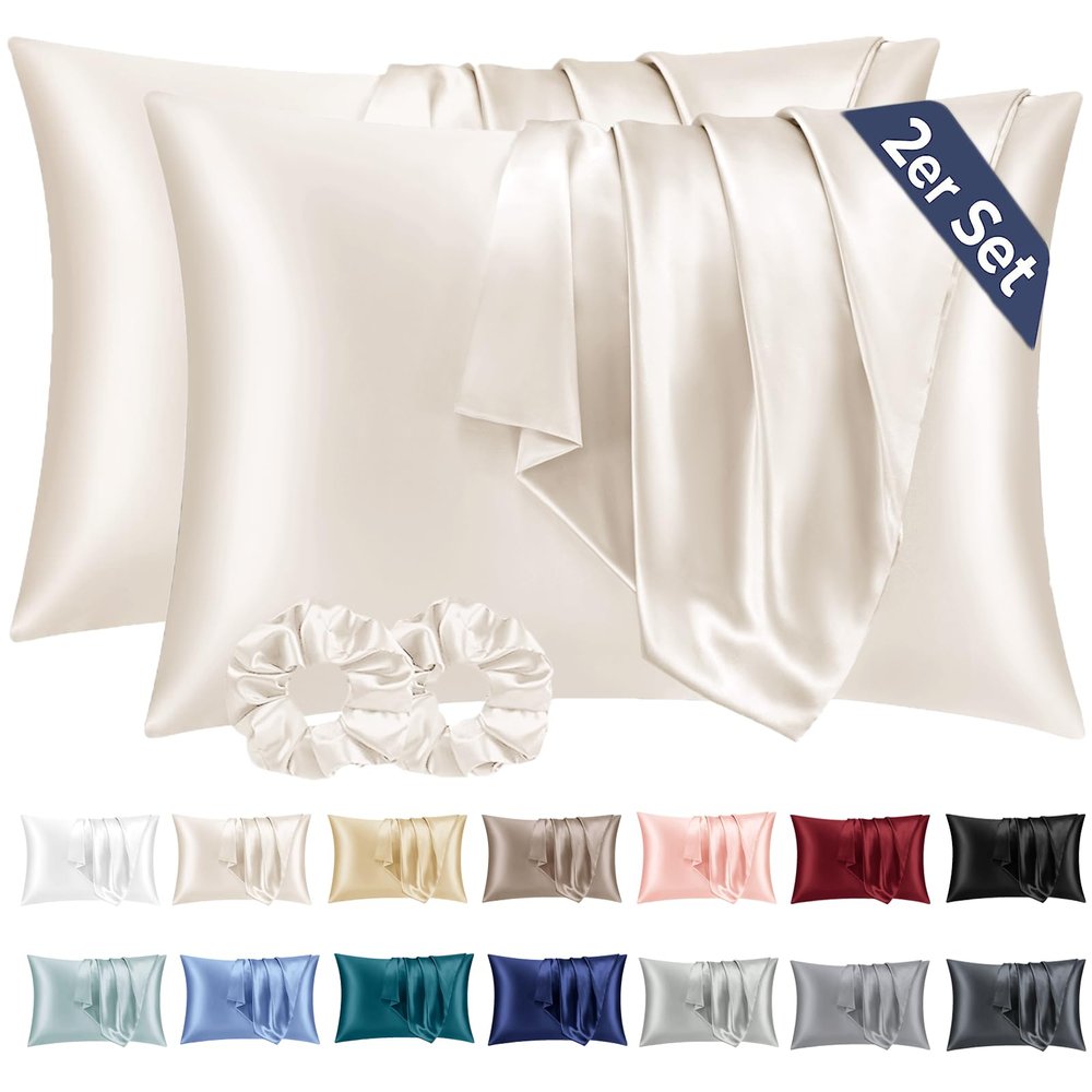 Vielit Satin Pillowcase 40x80 cm, 2-Pack, Silk-Like, Beige