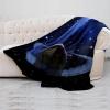 Soft Flannel Throw Blanket, 150 x 130 cm, Lightweight Blanket for Children and Adults, Galaxy Space Planet Design view 1